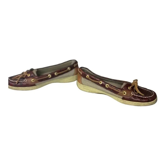 Sperry Top-Sider Angelfish Anchor Embossed Deck Shoe Burgundy Size 7.5M - Picture 4 of 7